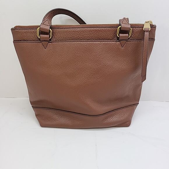 Fossil Women's Patchwork Handbag Purse Brown Black Red Gold Leather 9x8x4" - Picture 3 of 9